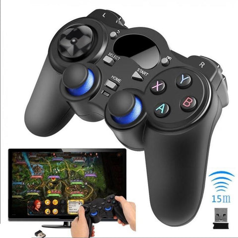 Cewaal Hot 2.4GHz Wireless Game Controller Gamepad Joystick with USB OTG and Receiver For Android Mobile Phone / TV Box Black